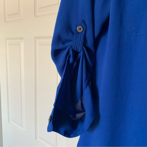 Electric Blue Blouse Size M - Picture 3 of 6